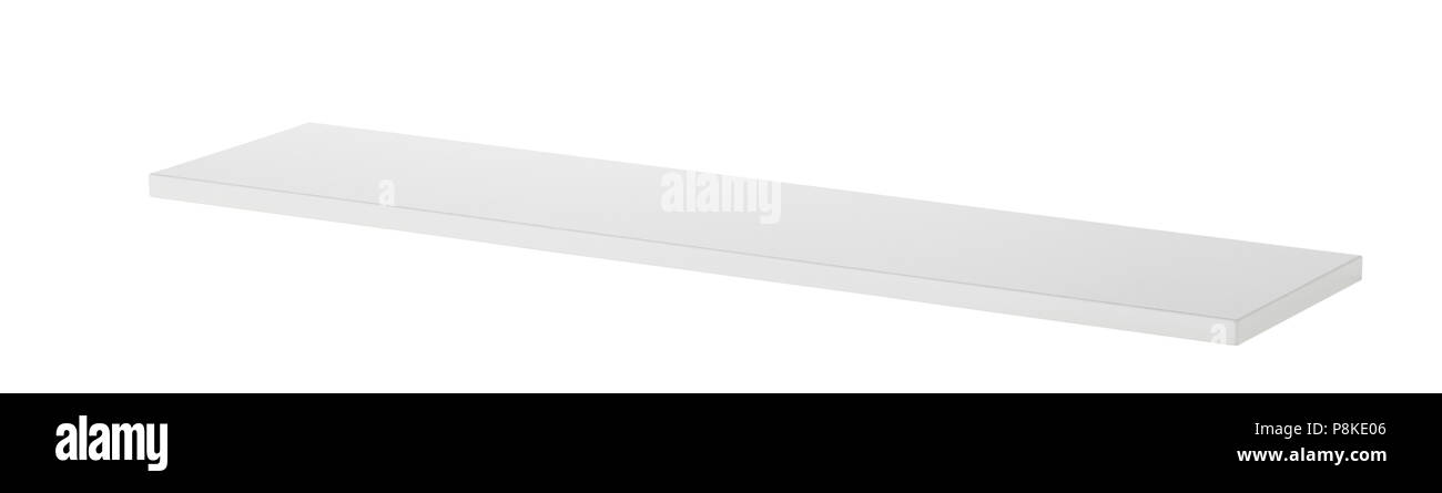 White shelf isolated on white background. Include clipping path. Stock Photo
