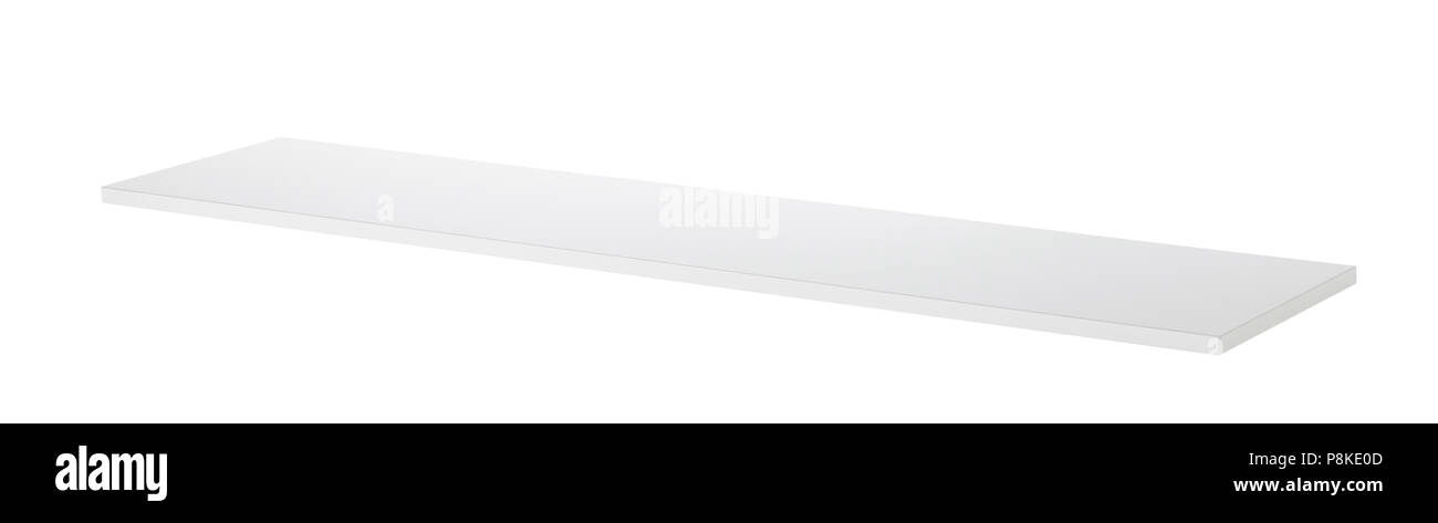White shelf isolated on white background. Include clipping path. Stock Photo