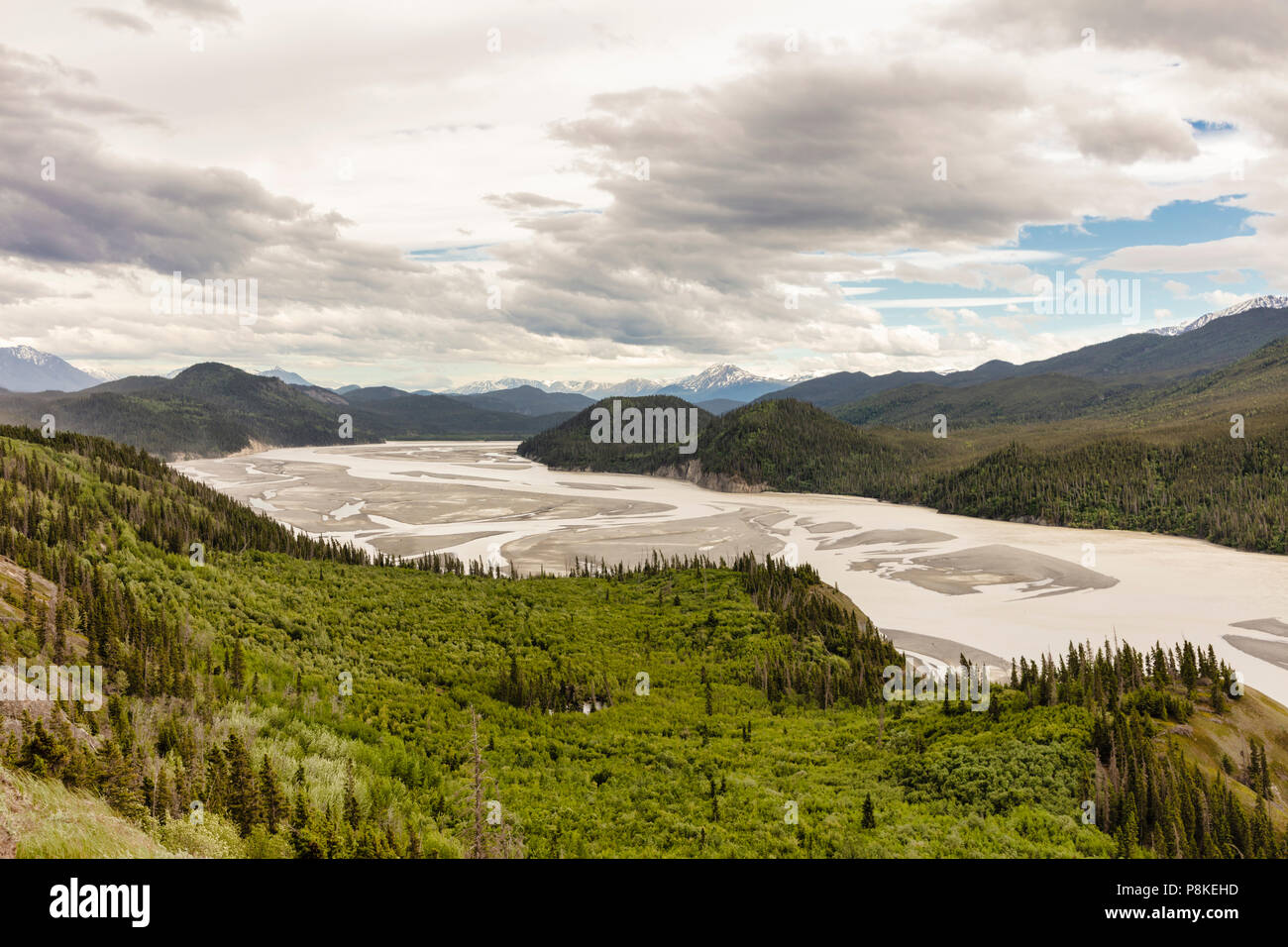 Copper River Valley in Wrangell-St. Elias National Park in Southcentral Alaska. Stock Photo