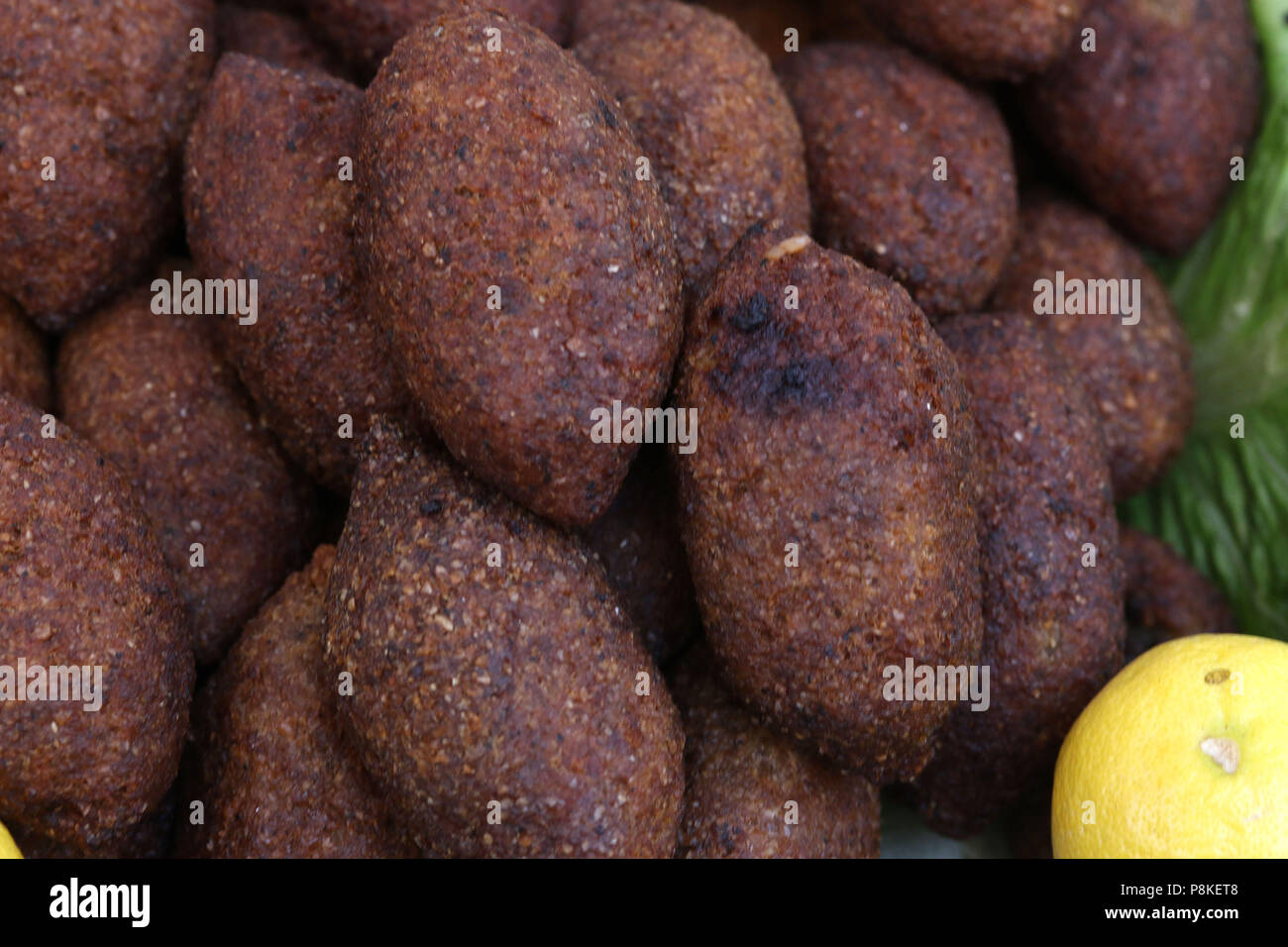 Kibbee patties, a Middle Eastern meatball Stock Photo Alamy