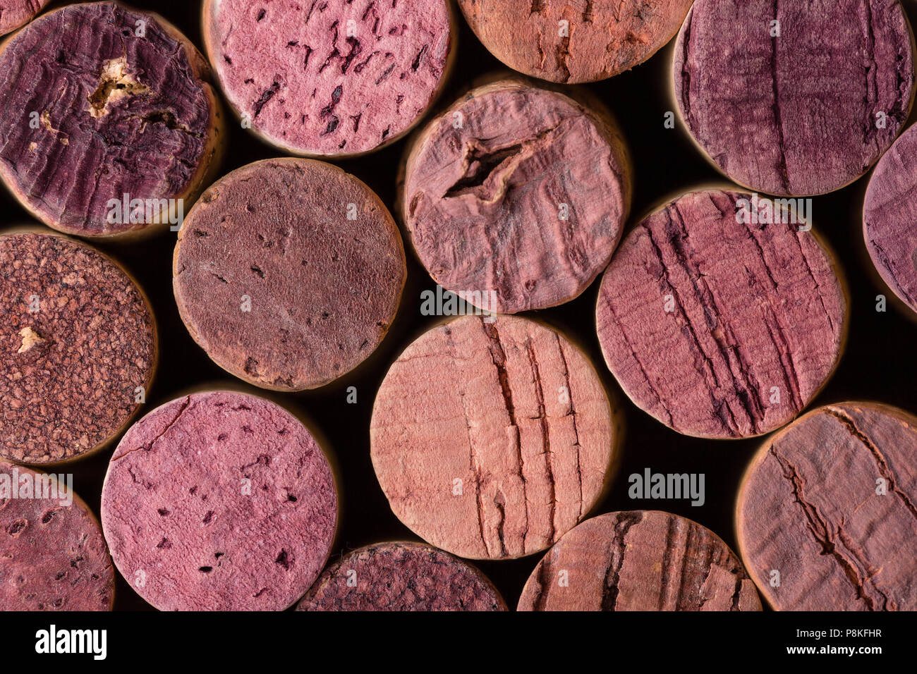 Full frame with wine corks in close up view Stock Photo