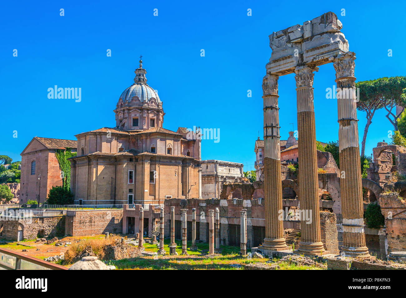Ruins of ancient civilization. Roman forum. Stock Photo