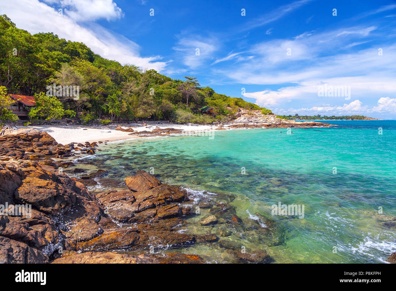 Beautiful tropical beach on the island of Samed in Thailand. Stock Photo