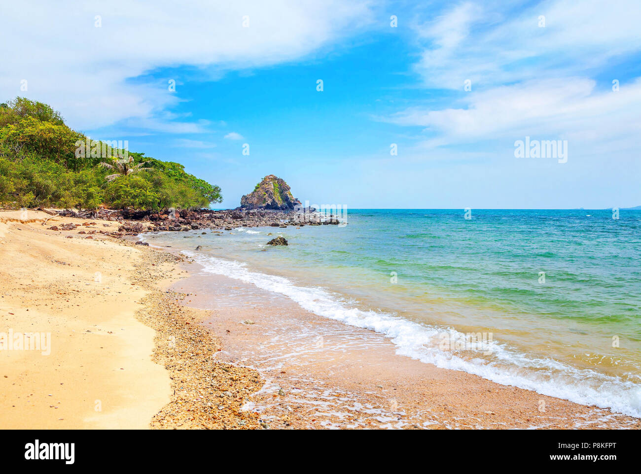 Beautiful tropical sandy beach in Thailand. Stock Photo