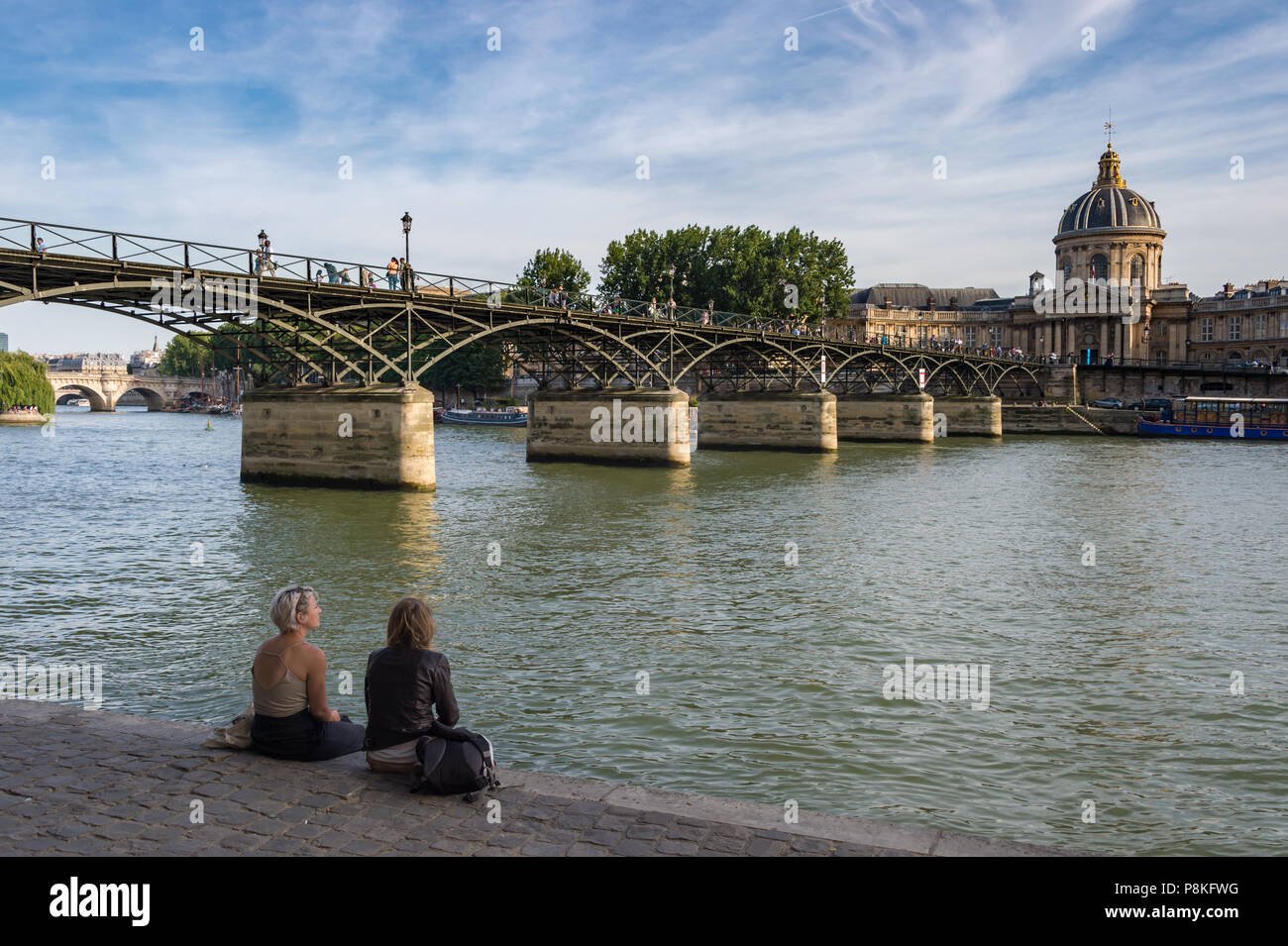Paris 24 June 18 Pont Des Arts And Institut De France Across Seine River Stock Photo Alamy