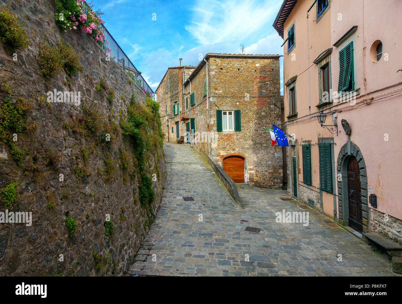 The ancient Italian town of Montecatini Alto. Stock Photo