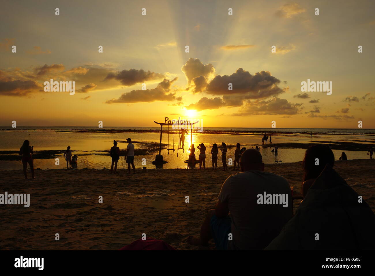 Sunset on Gili Trawangan Stock Photo