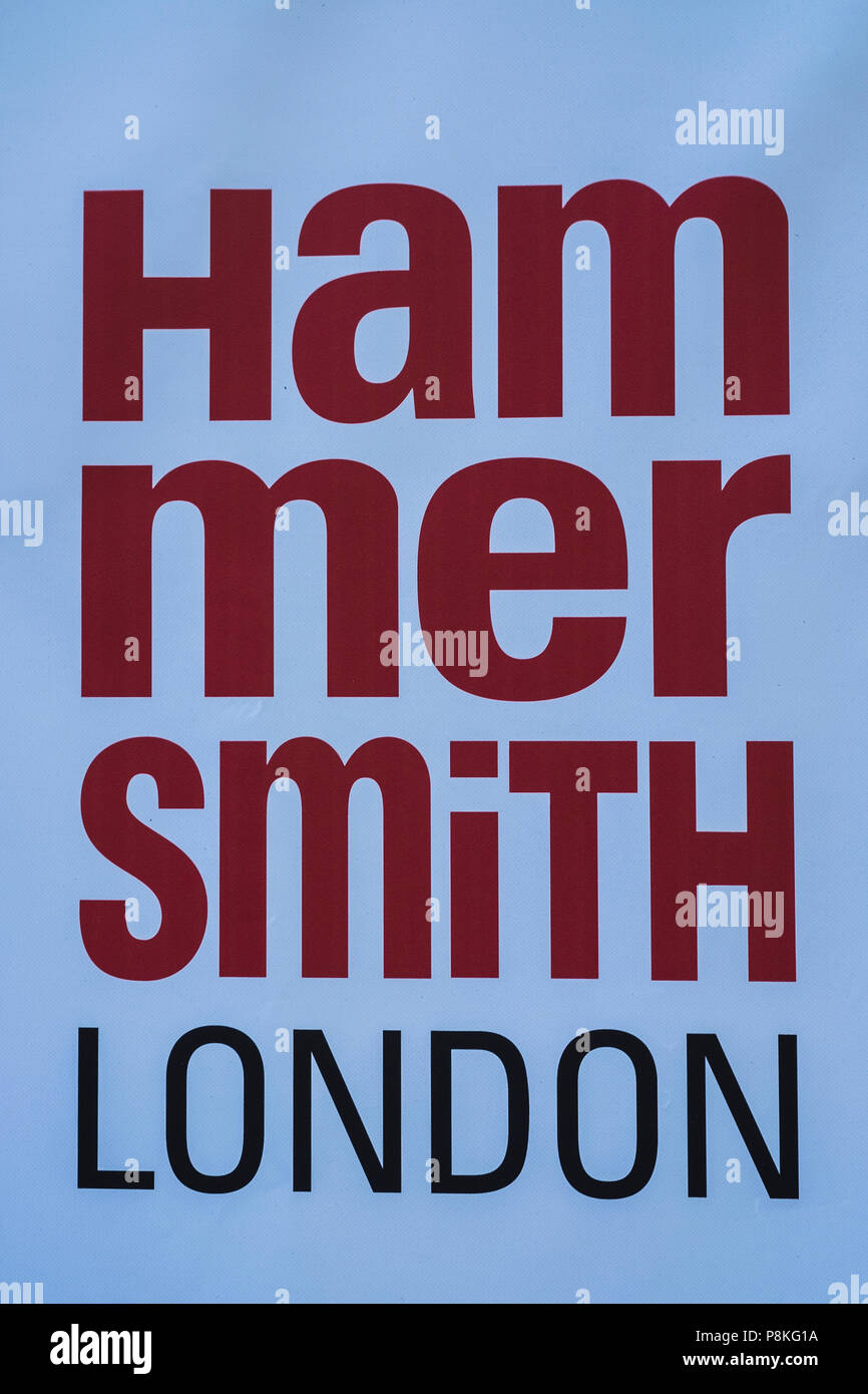 Hammersmith London sign, Hammersmith, London, England, U.K Stock Photo