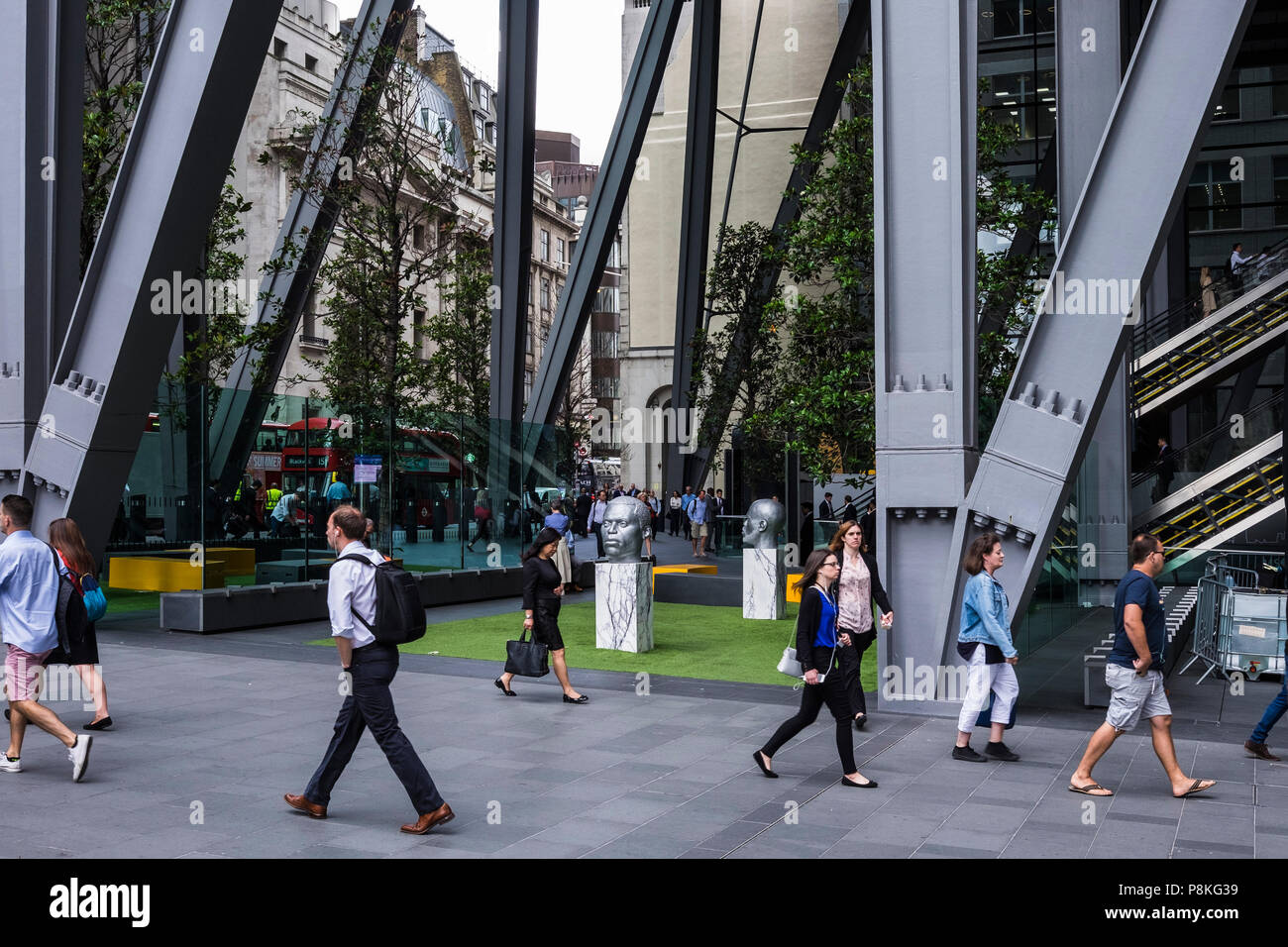 Morning commuters on Leadenhall Street, City of London, England, U.K. Stock Photo