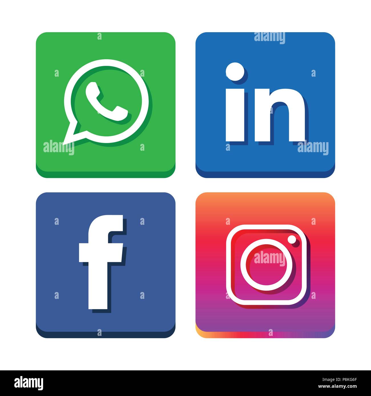 Set Of Flat Design Sale Stickers Vector Illustrations Of Whatsapp