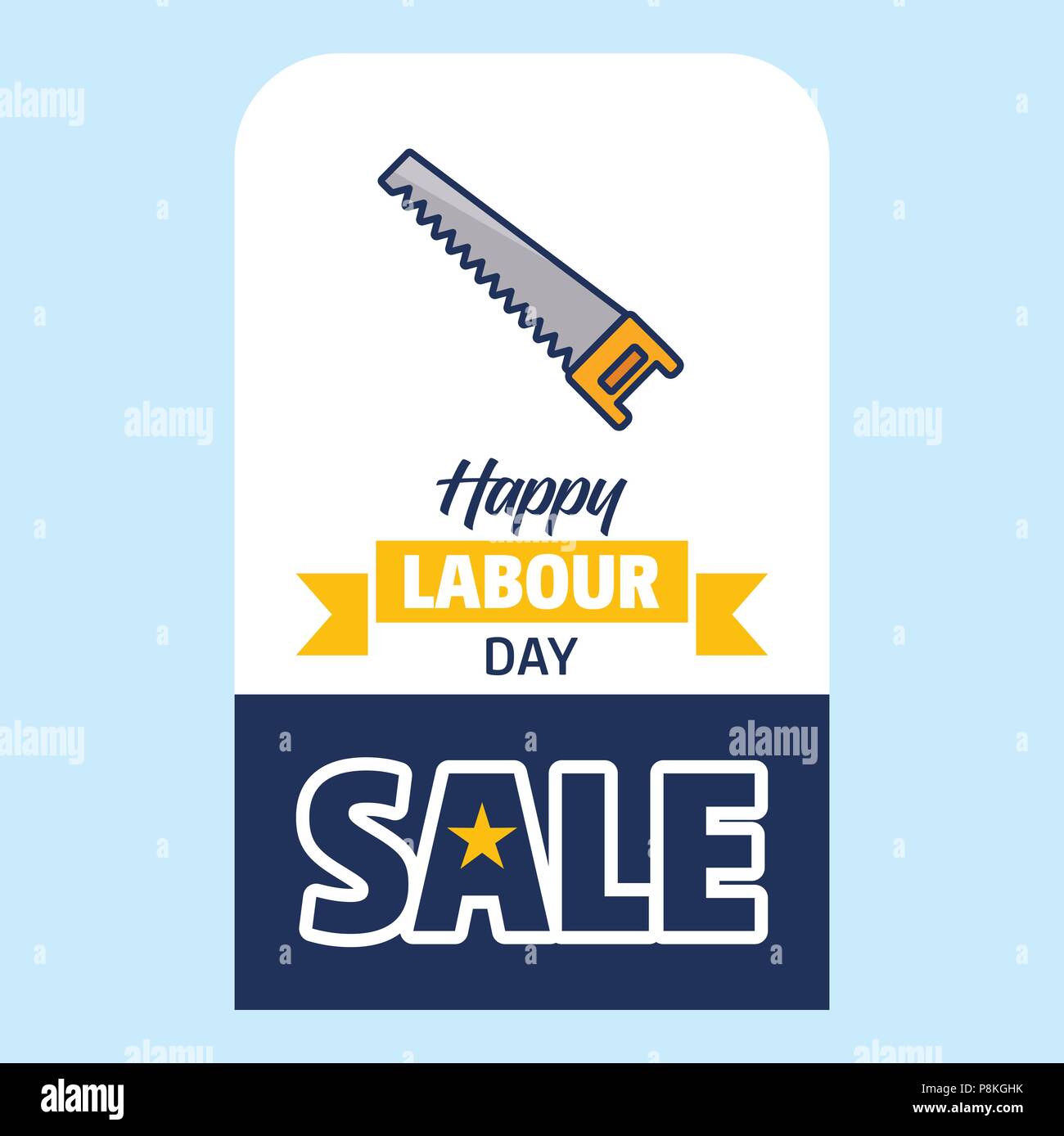 Happy Labour day design with yellow and blue theme vector with hardware