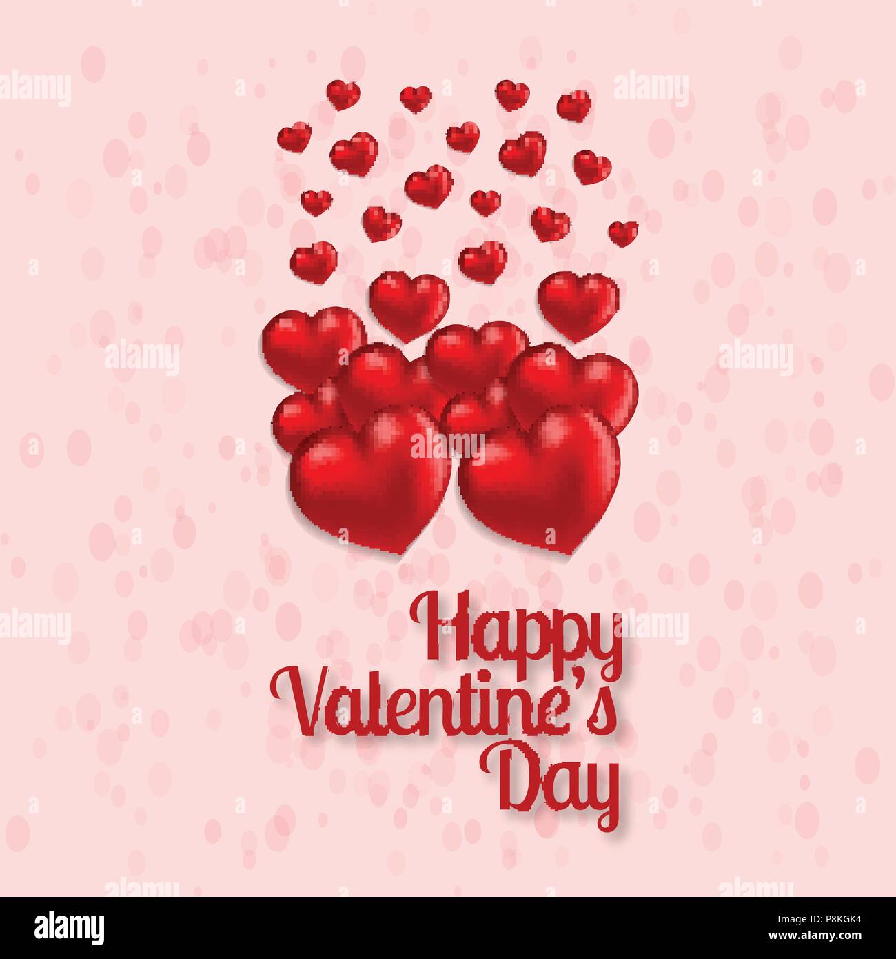 Valentine's day card with hearts pink background. For web design and ...