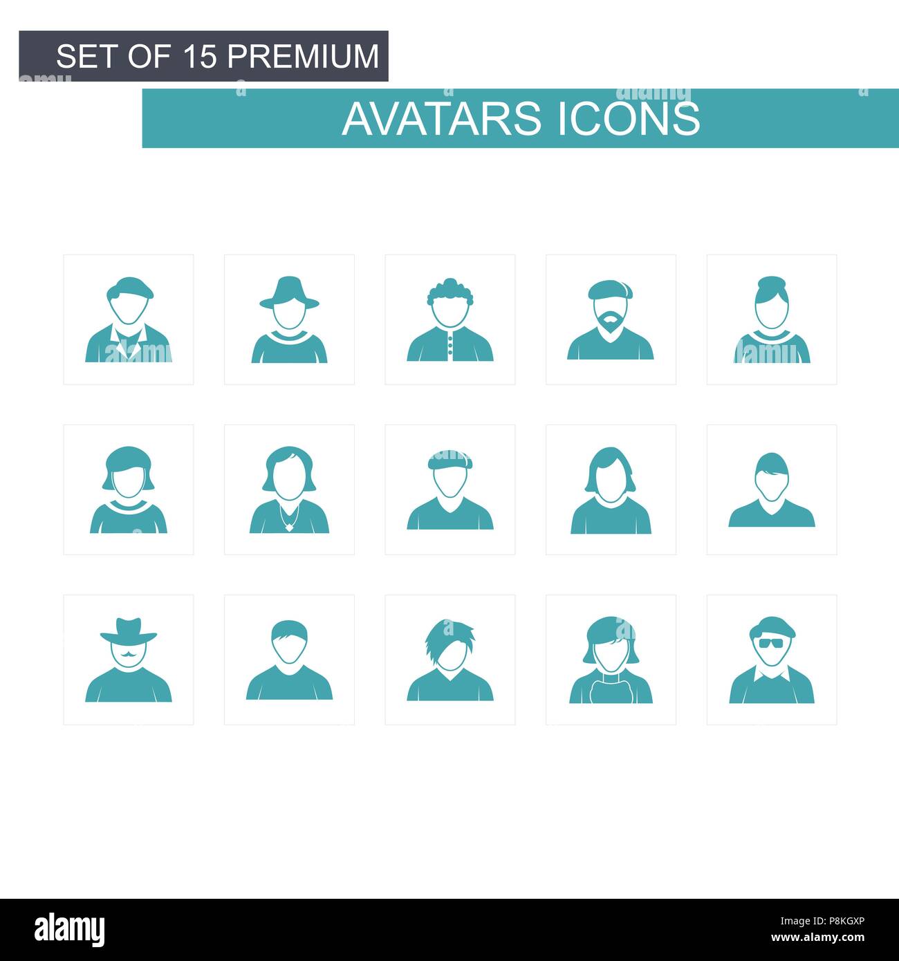 Young people avatars characters hi-res stock photography and images - Alamy