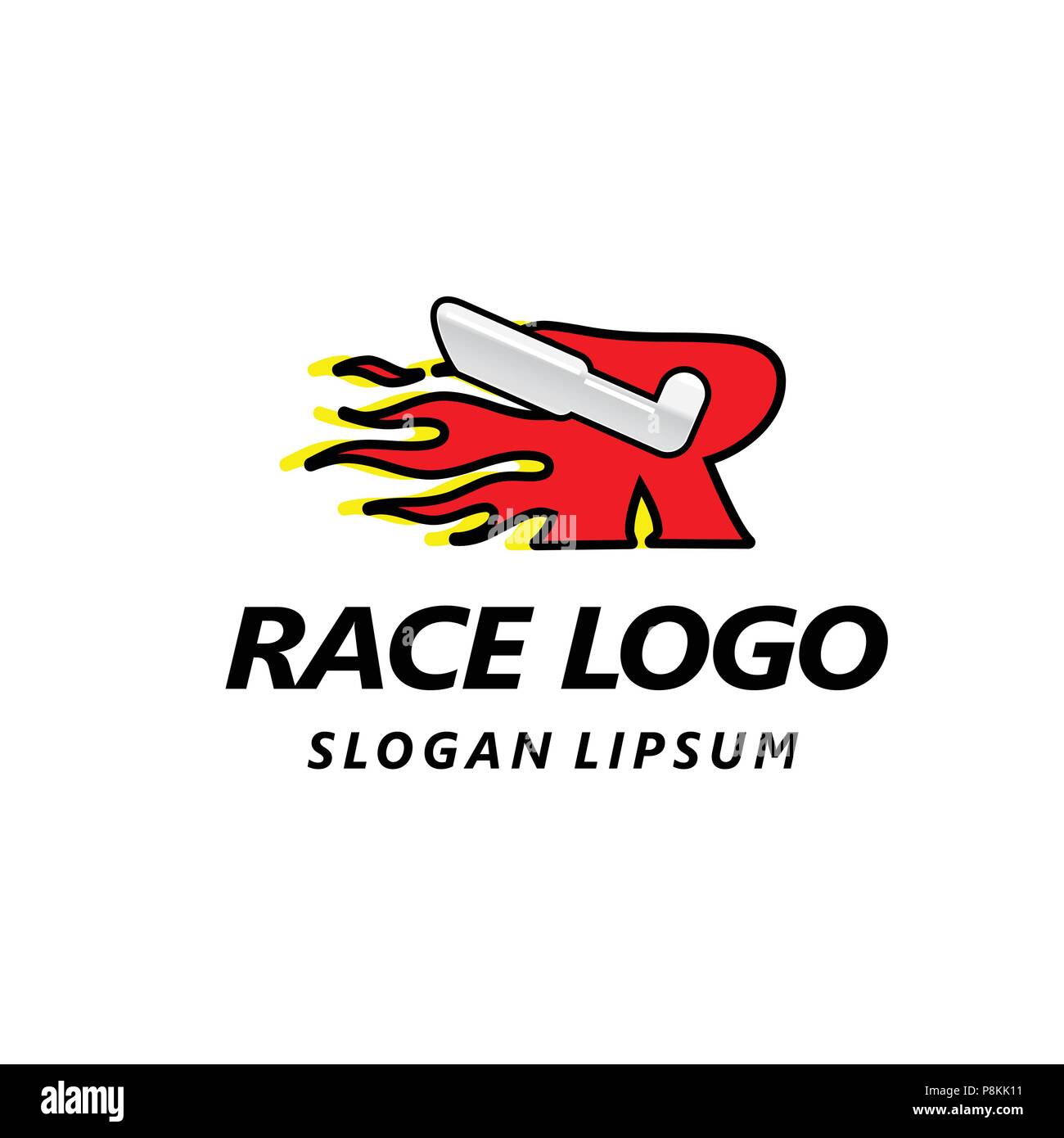 Letter logo design template. Fast fire speed vector unusual letter ...