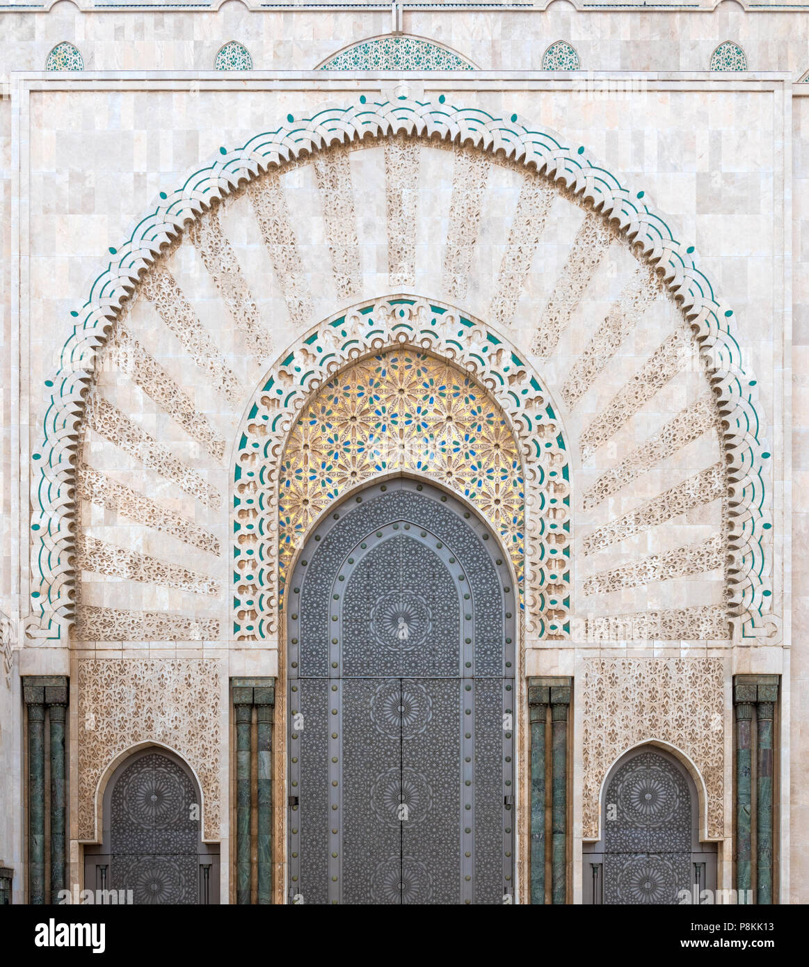 Hassan II Mosque entrance door, Casablanca, Morocco Stock Photo - Alamy