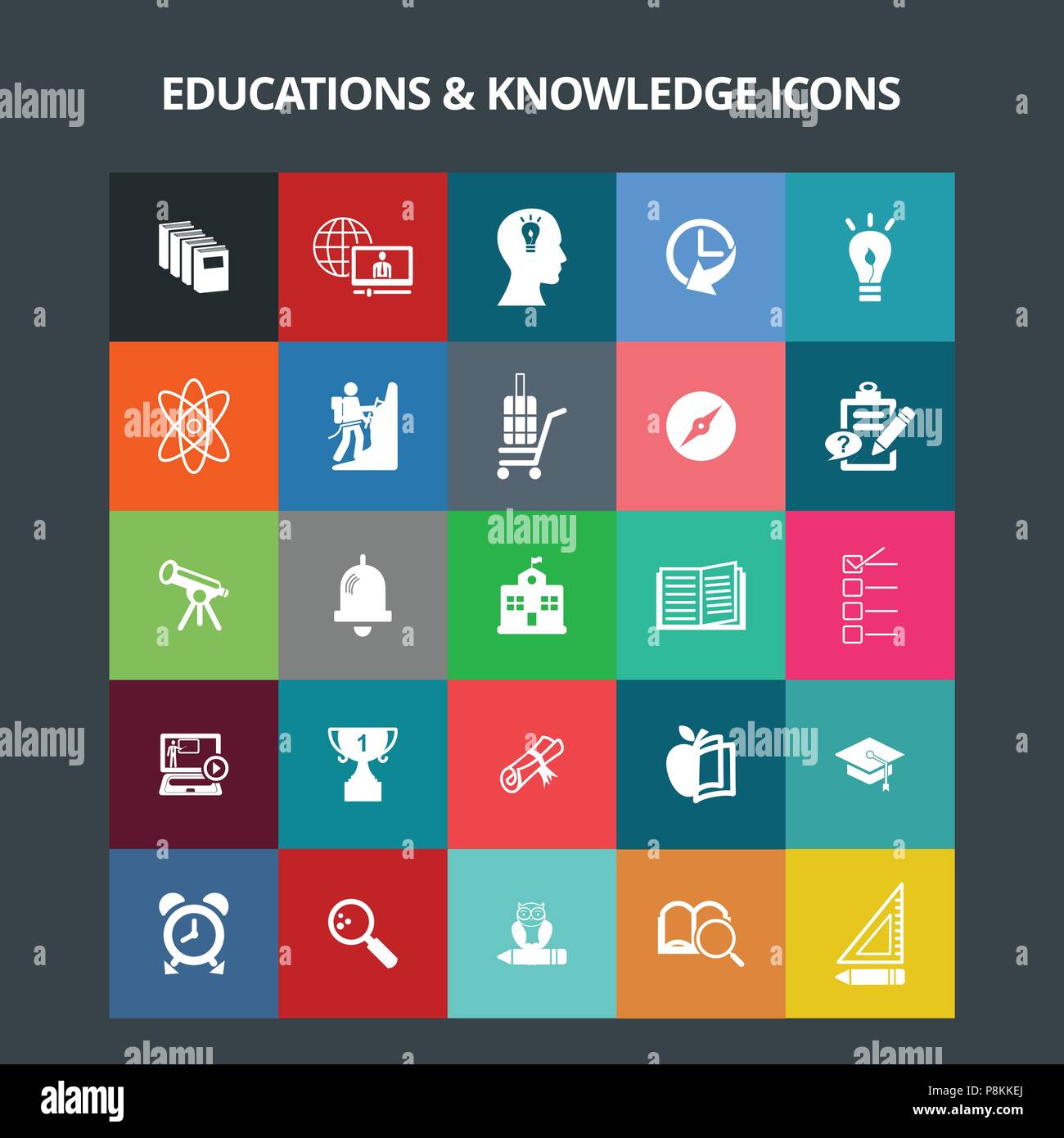 Education and Knowledge Icons. For web design and application interface ...