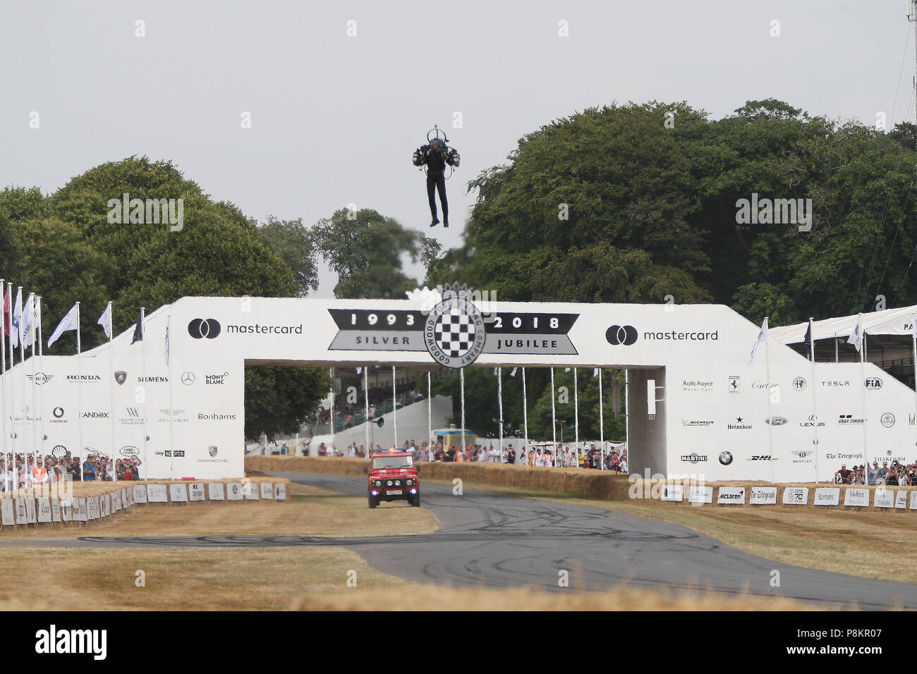 Goodwood, West Sussex, UK. 12th July 2018. jet pack at the 25th Goodwood Festival of Speed – The Silver Jubilee, in Goodwood, West Sussex, UK. © Malcolm Greig/Alamy Live News Stock Photo