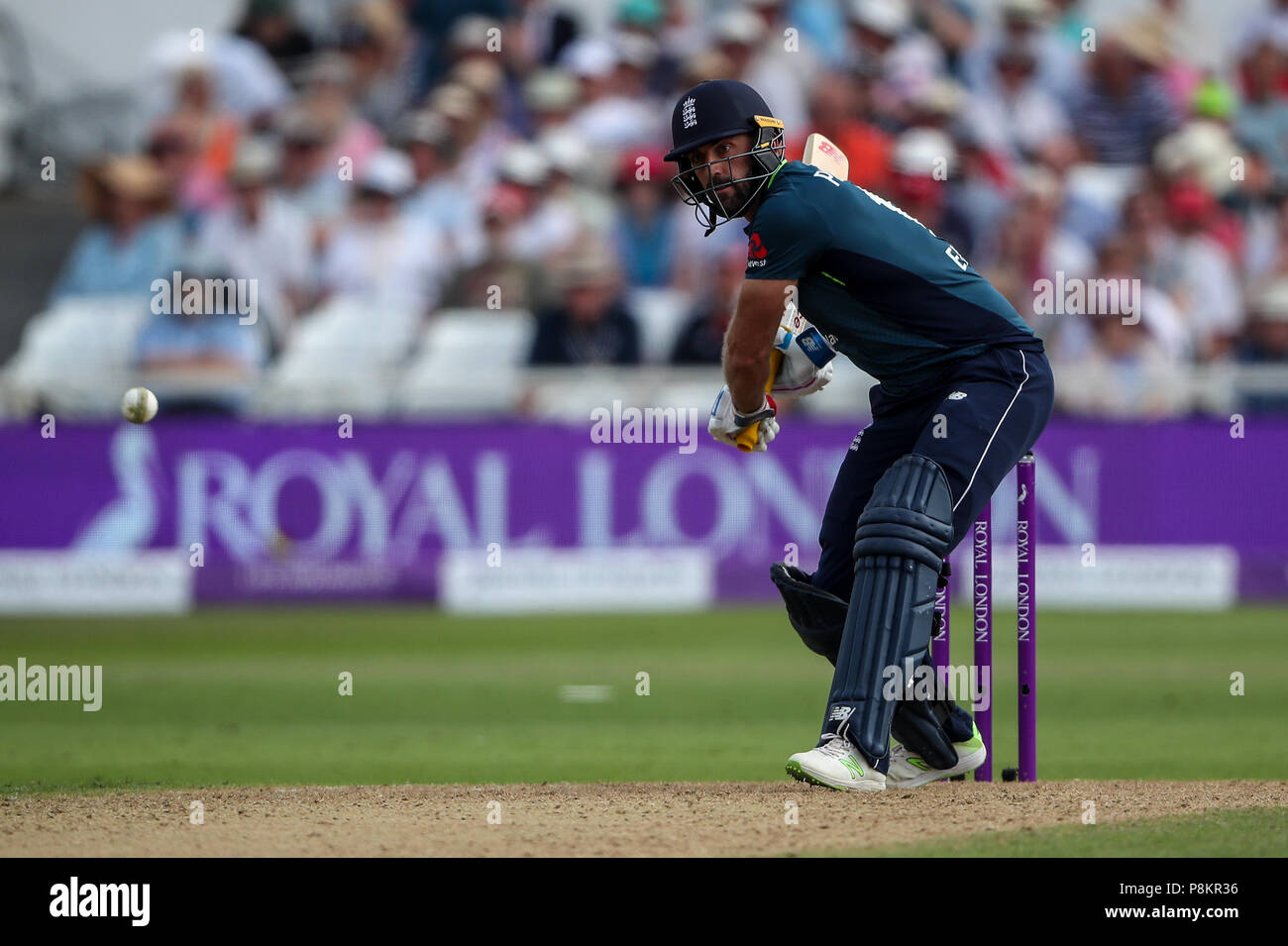 Trent Bridge, Nottingham, UK. 12th July, 2018. International One Day Cricket, England versus India; Liam Plunkett of England prepares to launch into the ball Credit: Action Plus Sports Images/Alamy Live News Stock Photo