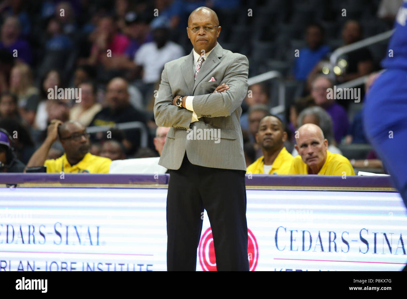 LOS ANGELES, CA JULY 12 Dallas Wings Head Coach Fred Williams during a WNBA game between the