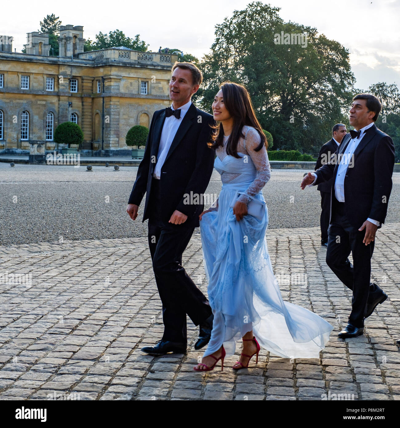 Blenheim Palace, Oxfordshire, UK. 12th July, 2018. Jeremy Hunt, Secretary  of State for Foreign and Commonwealth Affairs arrives before the Prime  Minister Theresa May of the United Kingdom and President Donald Trump