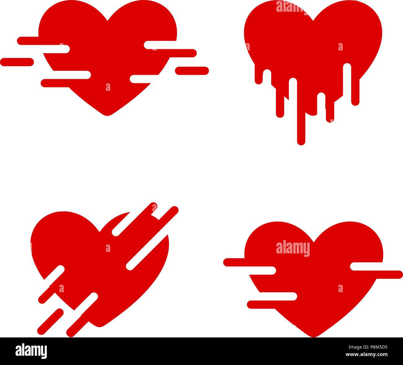 Red vector hearts set. Collection of love images. St. Valentines Stock ...