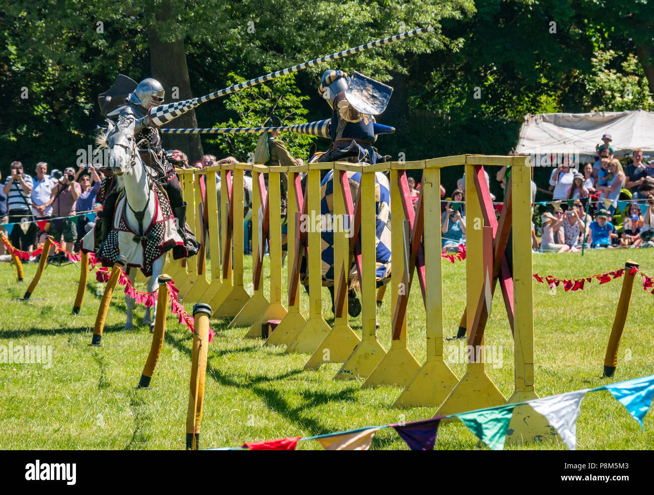 Medieval jousting, Linlithgow Palace, Scotland, UK. HES summer