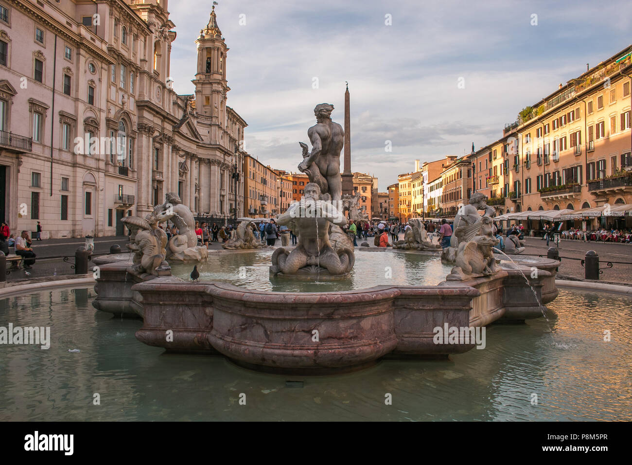 ROME, ITALY - OCTOBER 10, 2017: Navona Square is one of the best known landmarks of Rome and Europe Stock Photo