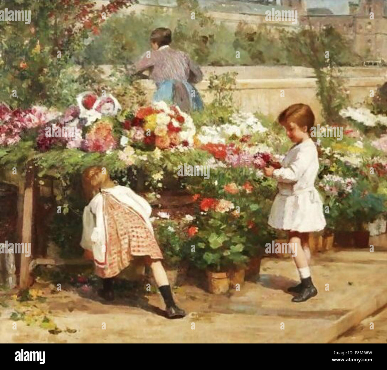 .   573 Victor Gabriel Gilbert - The Young Flower Seller Stock Photo