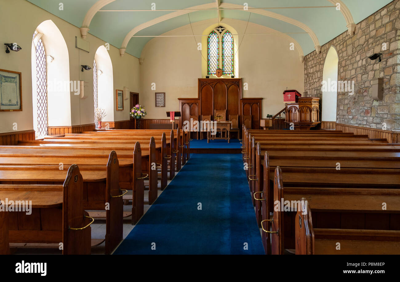 Foulden Church Interior, Scotland Stock Photo
