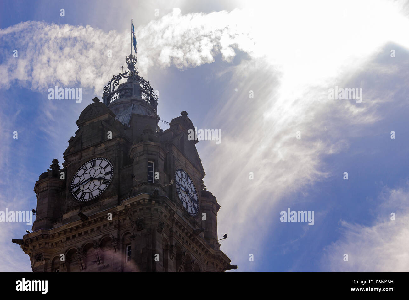 Edinburgh Clock Tower, Balmoral Hotel, Edinburgh, Scotland, UK Stock