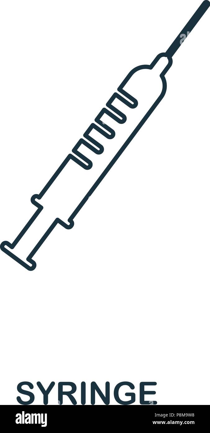 Syringe icon. Outline style icon design. UI. Illustration of syringe ...
