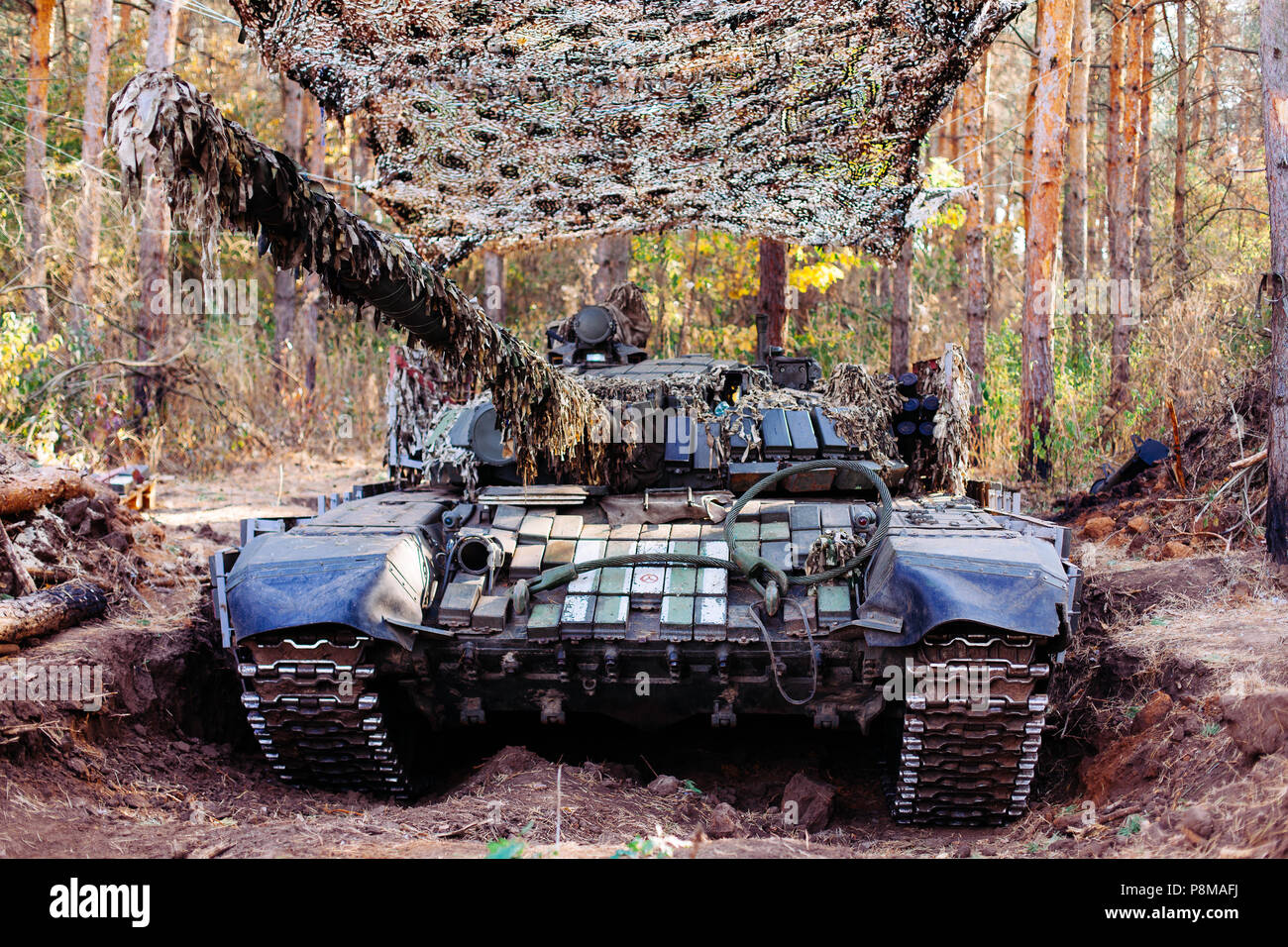 tank in a real war on donbass Stock Photo