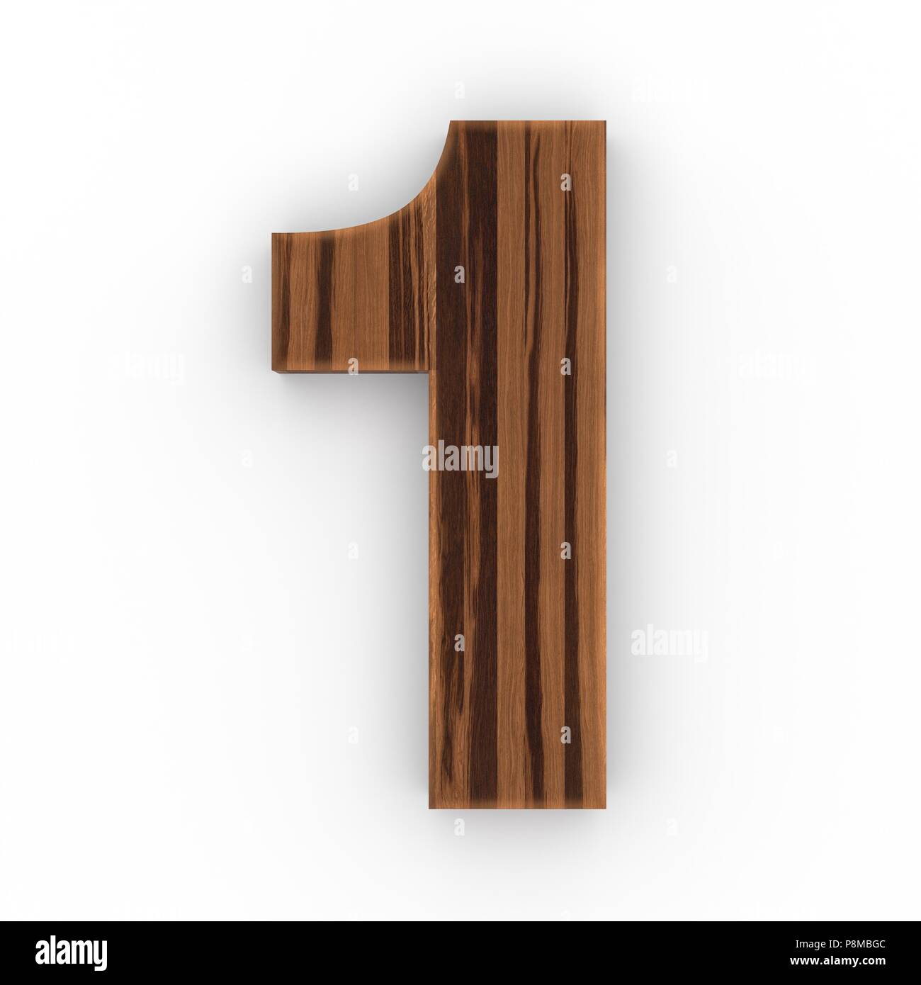 Wooden number 1 isolated on white background Stock Photo - Alamy