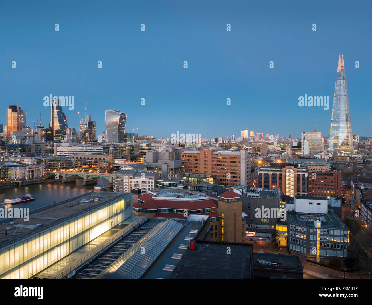 London City Skyline Is Viewed From Switch House Of Tate Modern Stock