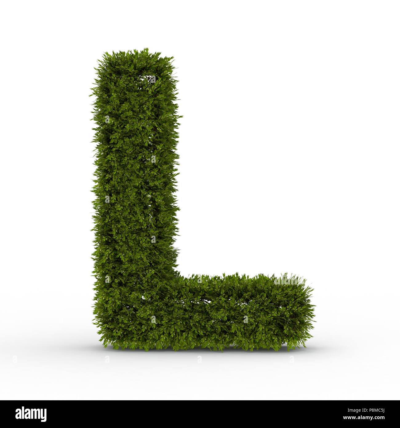 Gras letter L isolated on white background Stock Photo - Alamy