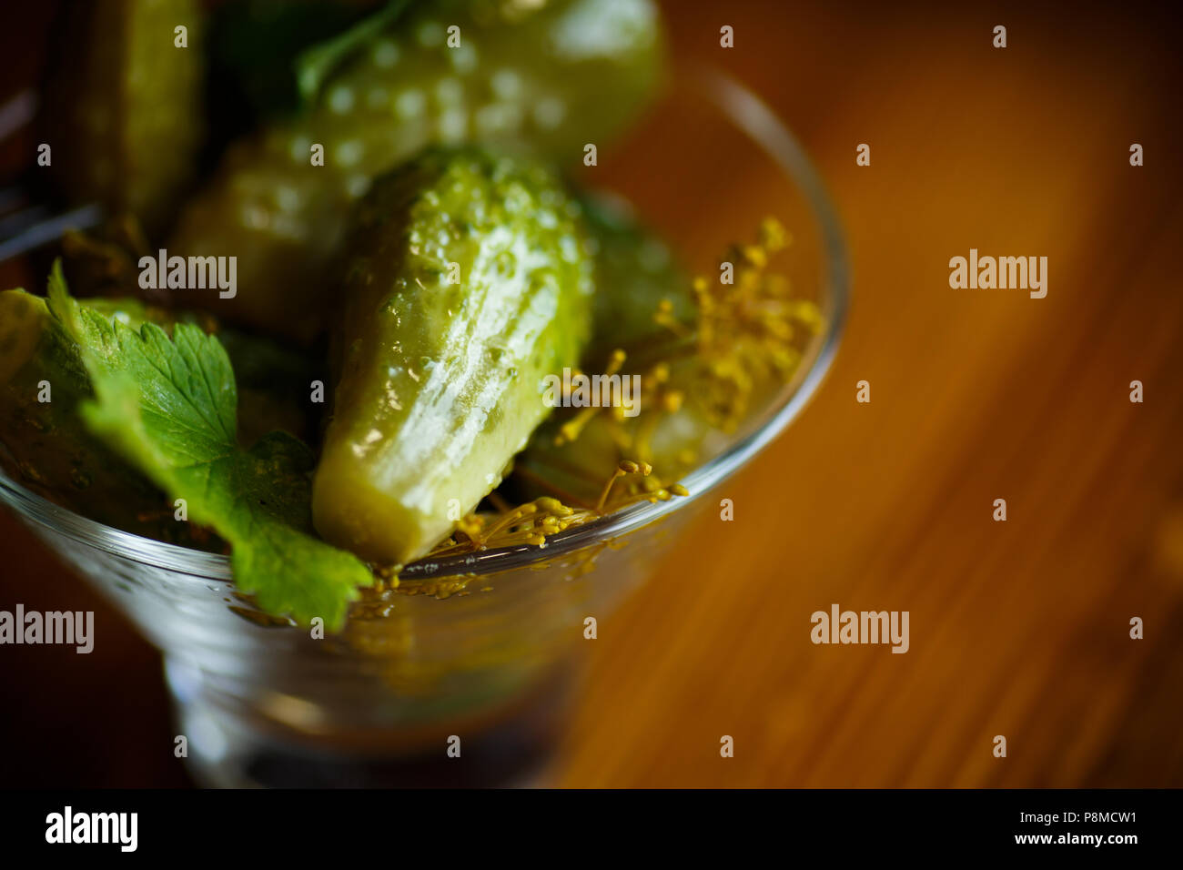 Pickled cucumbers with herbs and spices Stock Photo Alamy