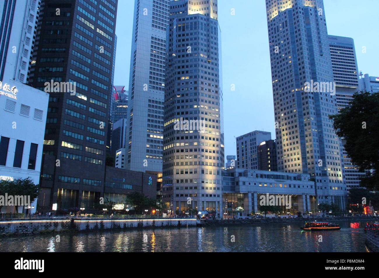 The Boat Quay in Singapore Stock Photo Alamy
