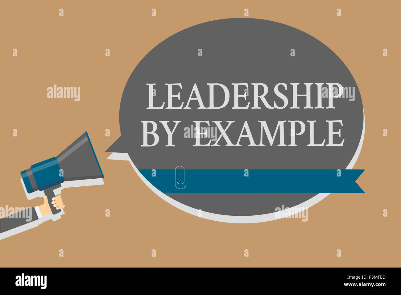 Handwriting text Leadership By Example. Concept meaning Becoming role ...