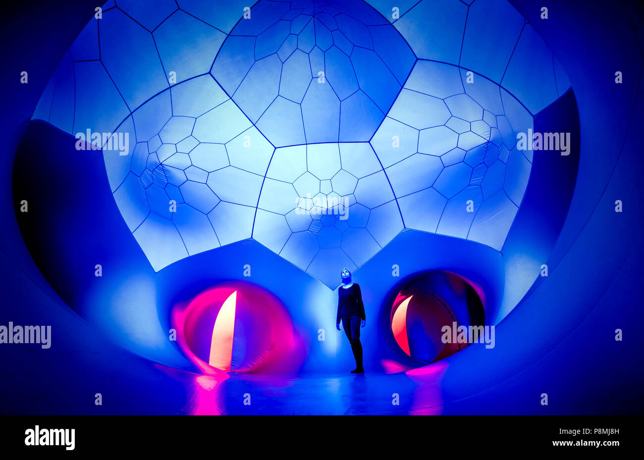 Natalie Dalkiran explores The Luminarium, a giant interactive art installation, forming part of the Harrogate International Festivals in Yorkshire. Stock Photo