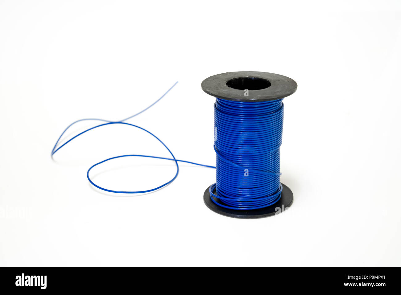 Electric Wires / Cables. Multicolored computer cable isolated on white background Stock Photo