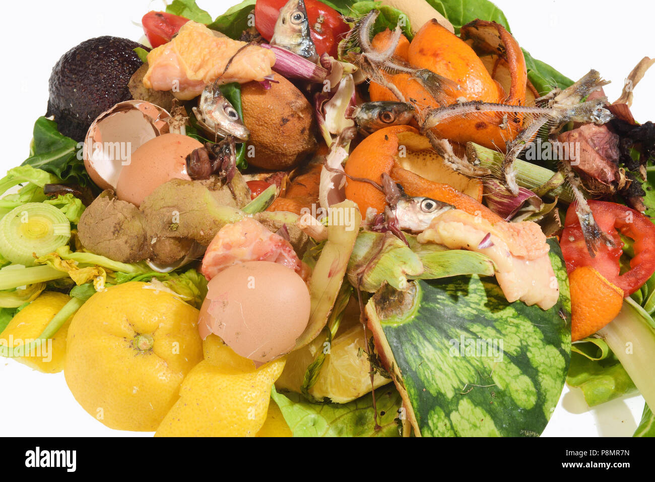 compost on white bacground Stock Photo