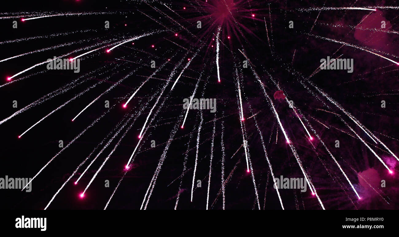 Firework. Celebratory bright firework in a night sky Stock Photo