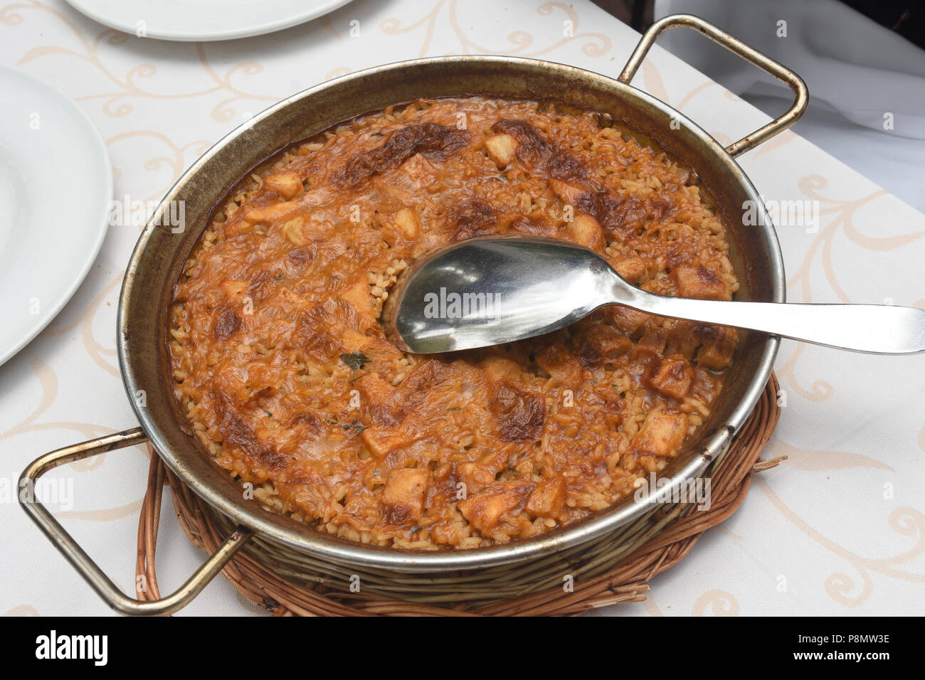 Rice Without Shell rice a banda, shellfish rice without shell ready to eat Stock Photo - Alamy
