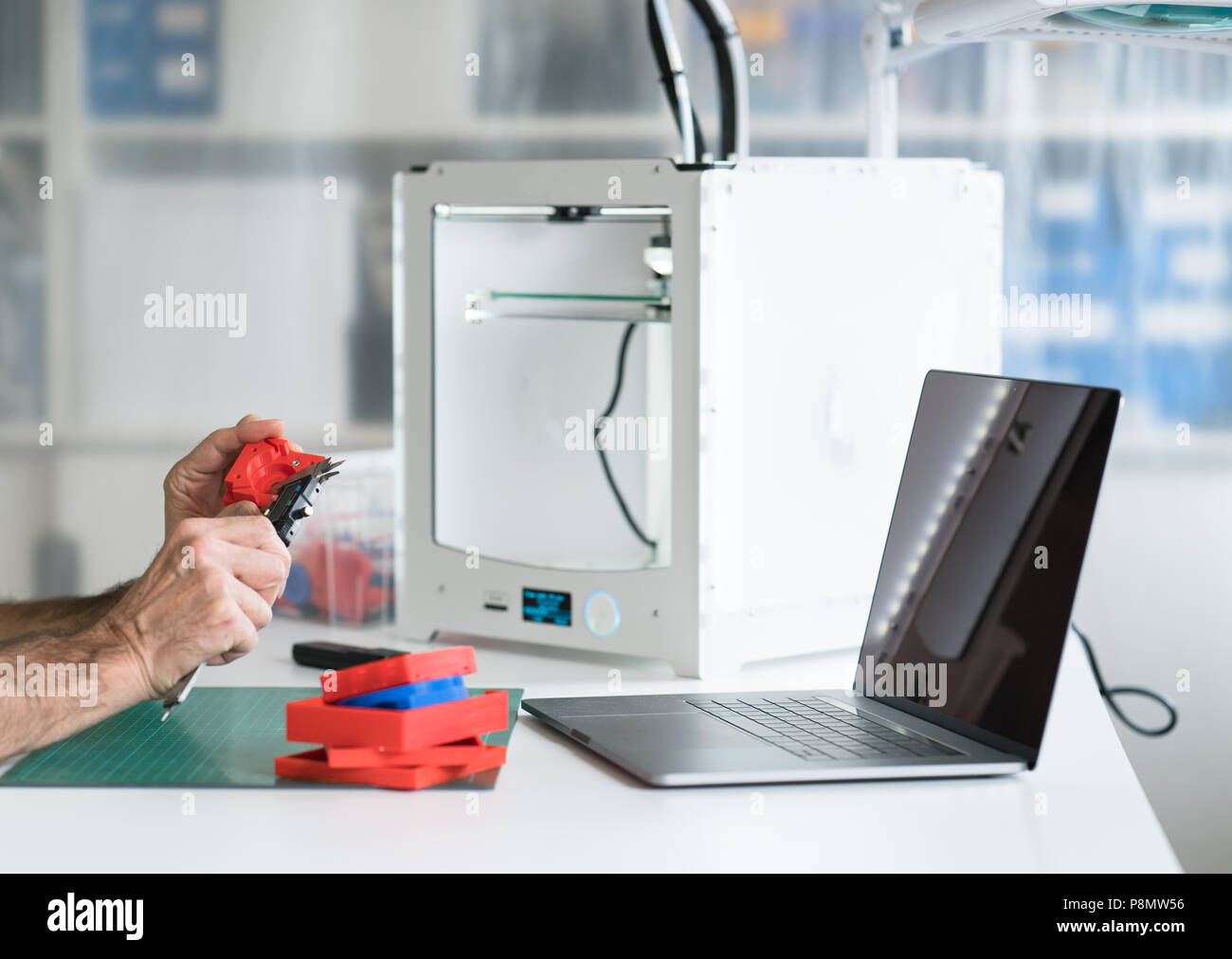 development of a model device for printing on a 3D printer Stock Photo