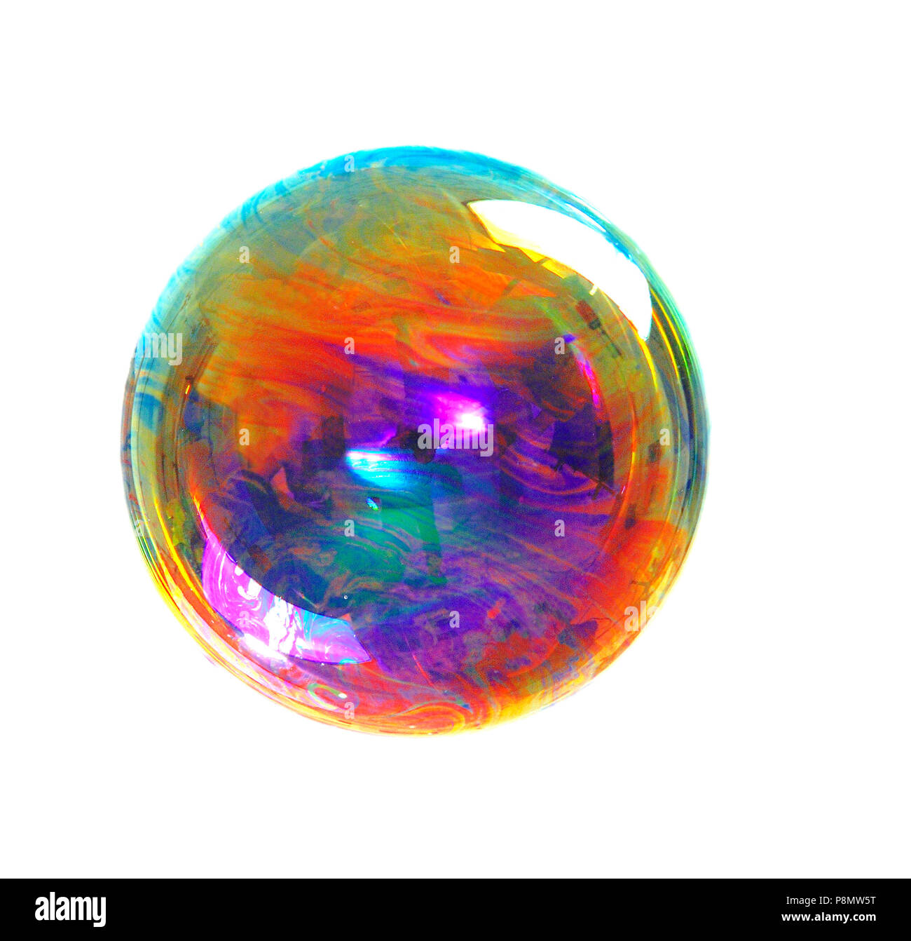 soap bubble with colors on white background Stock Photo Alamy
