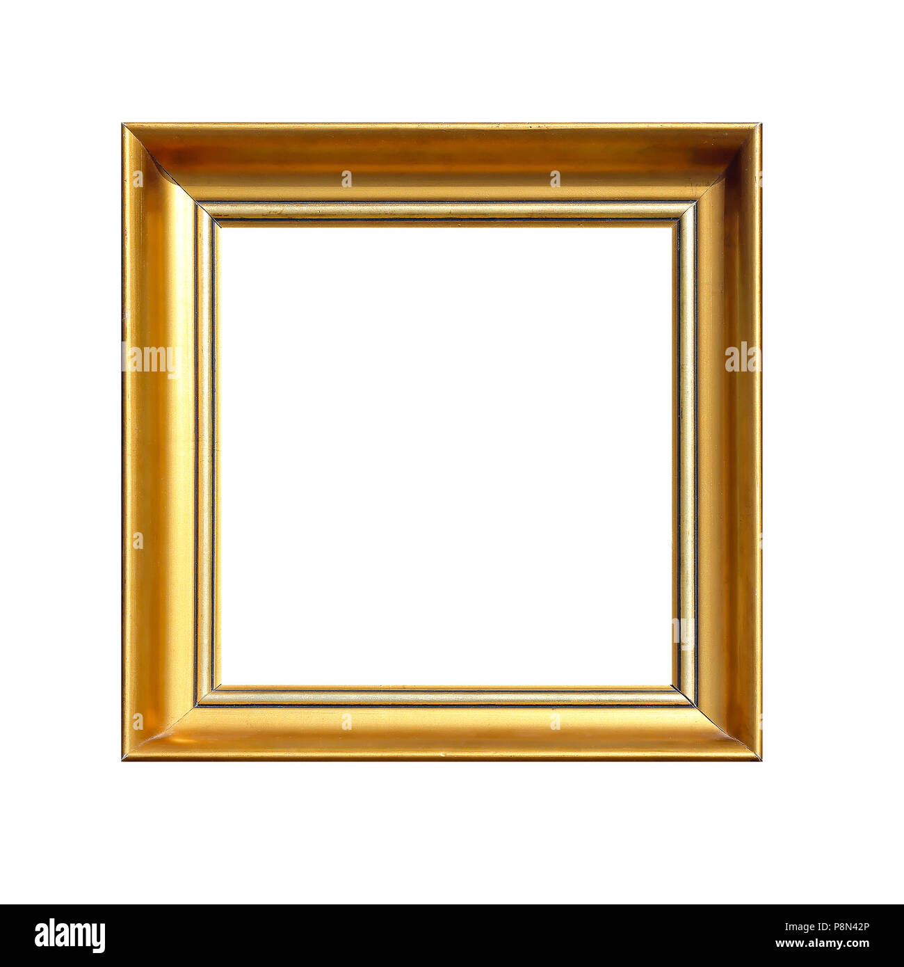 Gold Square Frame Isolated Included Clipping Path Stock Photo Alamy