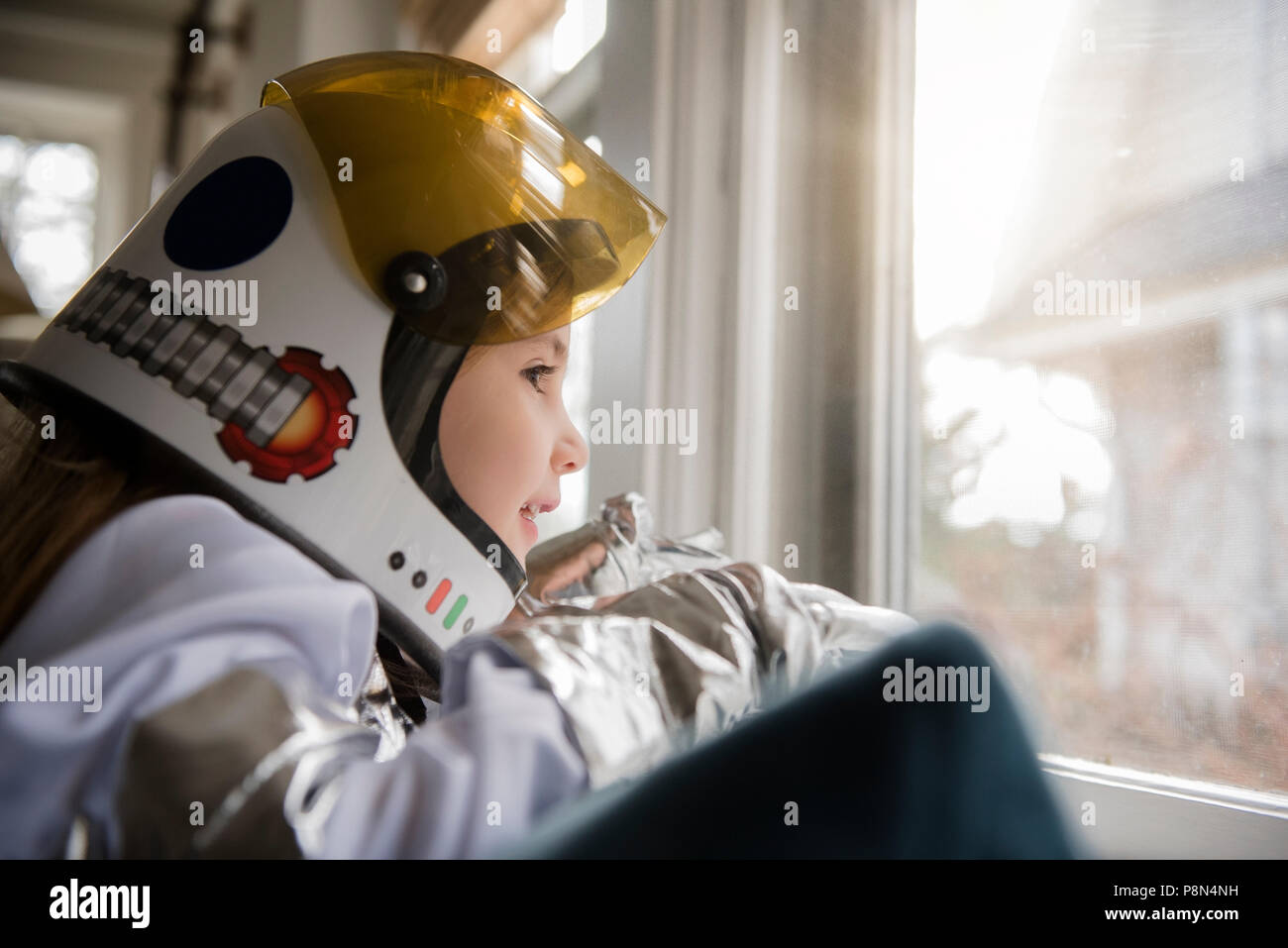 Girl wearing helmet Stock Photo Alamy