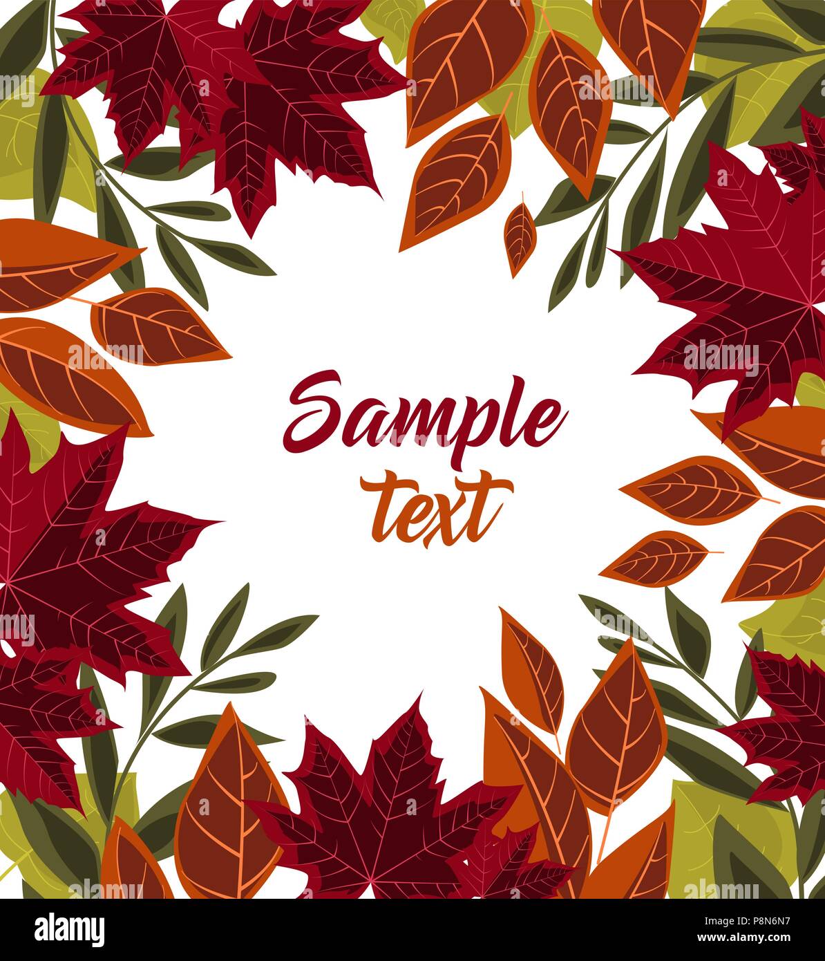 Vector illustration of autumn leaves on white background. Colorful ...