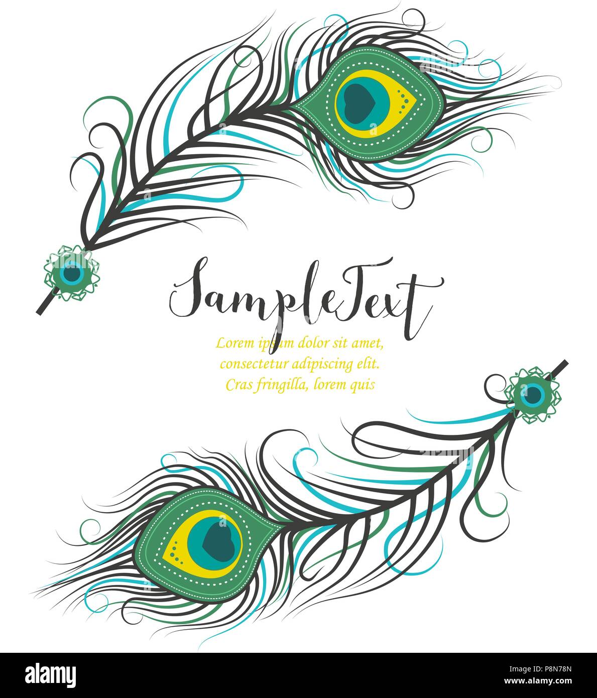 Realistic beautiful peacock feather Royalty Free Vector