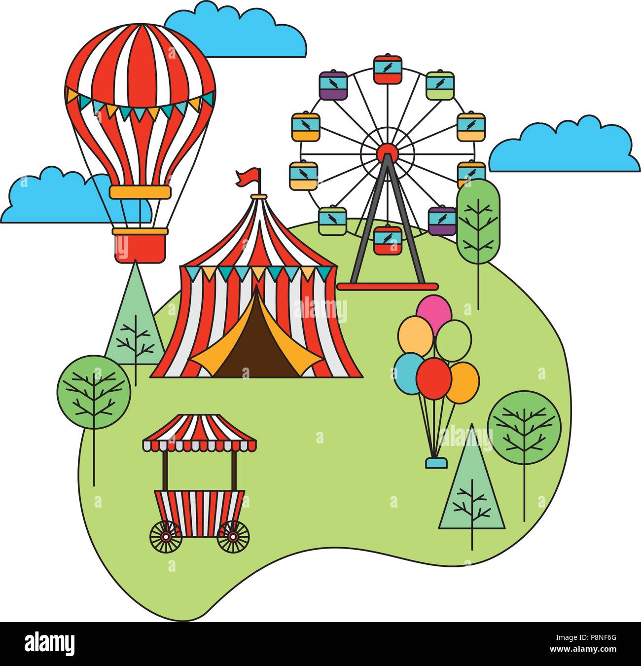 amusement park isolated icon vector illustration design Stock Vector ...